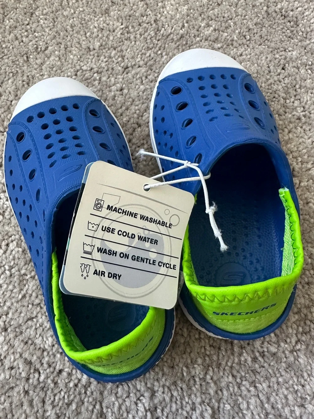 Skechers Kids Blue and Lime Foamies Water Shoes - Toddler Size 9